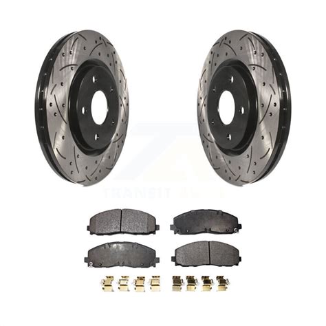 Front Drill Slot Brake Rotors Ceramic Pad Kit For Dodge Grand Caravan