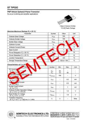 TIP32 Datasheet Equivalent Cross Reference Search Transistor Catalog