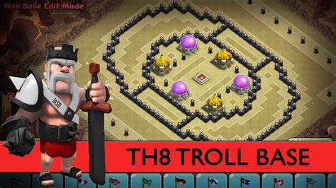 Clash Of Clans I Phenomenal Th8 Troll Base I The Colosseum I 50 Defences Won [2015] Youtube