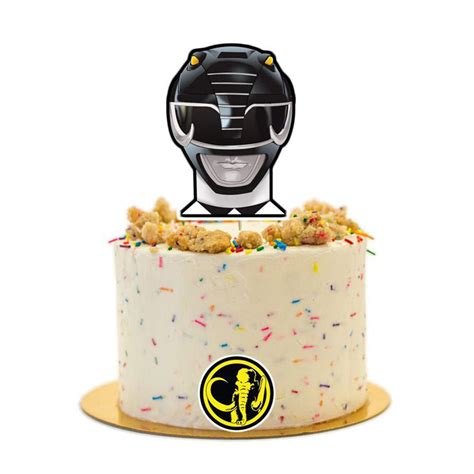 Black Power Rangers Birthday Cake Topper