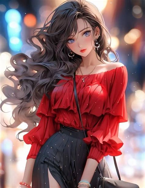 Best Anime Cute Red Girl ️ Fond Decran Pastel Visage De Femme Portrait Femme