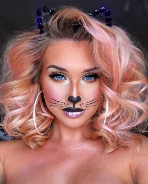 Pin On Maquillage Halloween Women Makeup Cat Halloween Makeup