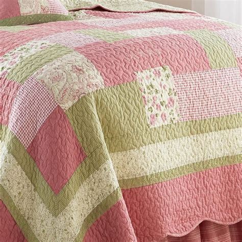 Bashful Rose 3 Piece Cotton Quilt Set Cotton Quilt Set Quilt Sets