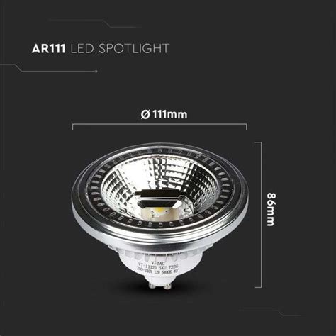 Dimbar Ar111 Led Lampa Spotlight Gu10 12w 650lm 4500k V Tac Led