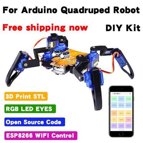 Cw Dof Spider Robot Arduino Kit Bionic Quadruped Edu Robot Maker