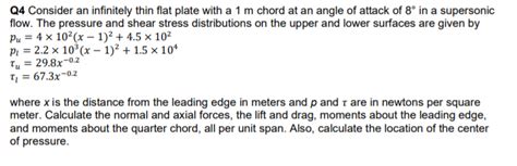 Solved Q Consider An Infinitely Thin Flat Plate With A M Chegg