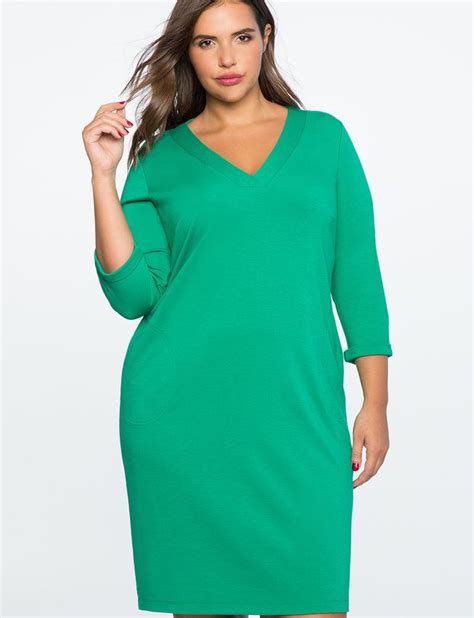 3 4 Sleeve Essential Tee Dress Womens Plus Size Dresses Eloquii