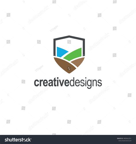 Hexagonal Organic Farming Symbol Fields Stock Vector (Royalty Free ...