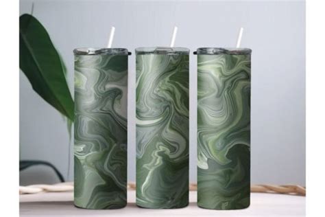 Dark Green Marbled Straight Tumbler Wrap Graphic By Gen Aumonier