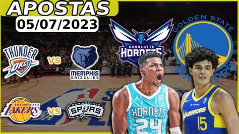 APOSTAS E PALPITES DE NBA PARA HOJE 05 07 WARRIORS VS CHA HORNETS