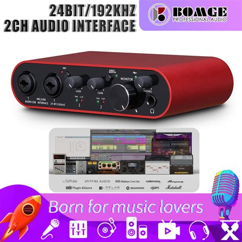 Bomge 22s Interface De Áudio Usb Solo Red Com Xlr48v Phantom Power 24bit192khz Alta