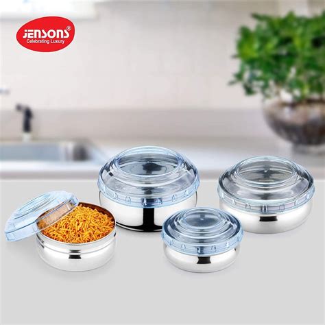 Jensons Stainless Steel Canister Belly Storage Set For Home At Rs 325 Set In New Delhi