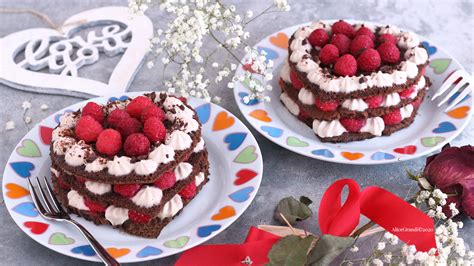 Torta Cuore Al Cioccolato Lamponi E Caffè Dolce Di San Valentino