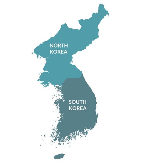 North Korea And South Korea Map Map Of Korea 36171435 Vector Art At