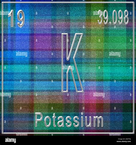 Elemento Químico De Potasio Signo Con Número Atómico Y Peso Atómico