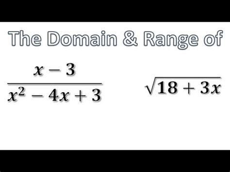 Domain And Range Of Square Root And Rational Functions Youtube