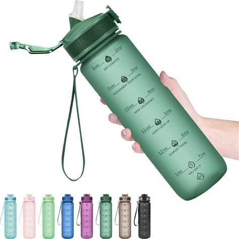 Amazon Hyeta 32oz Water Bottles With Straw Stay Motivated And