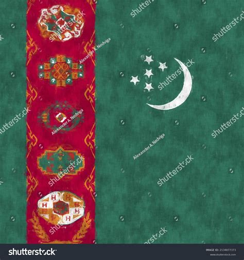 Turkmenistan Oil Painting Turkmenistani Emblem Drawing Stock ...