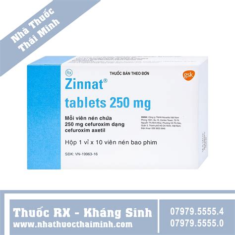 Thuốc Zinnat 250mg Gsk điều Trị Các Chứng Nhiễm Khuẩn 10 Viên Nhà