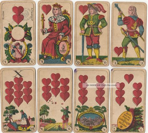 Alte Spielkarten Playing Cards Bayern Hasenauer München Um 1900