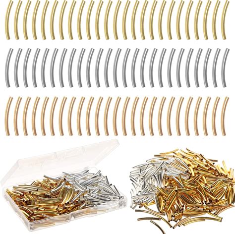 Amazon Benbo Pcs Curved Noodle Tube Spacer Beads Mm Plated