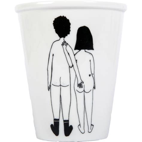 Cup Naked Couple Back Helen B Lijntekening Porselein Witte