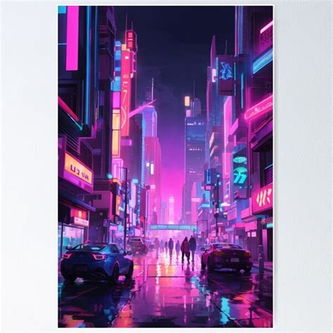 002 Cyberpunk City Poster For Sale By Alexis088 Redbubble