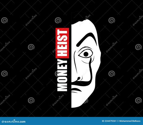 Money Heist Title With Dali Mask La Casa De Papel Design Vector Netflix