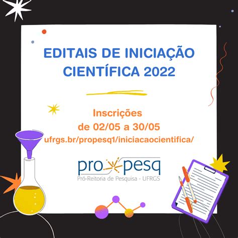 Inscrições para a solicitação de bolsas de Iniciação Científica começam