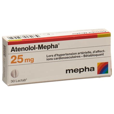 ATENOLOL Mepha Lactab 25 Mg Blist 30 Pce Pharmacie Sun Store