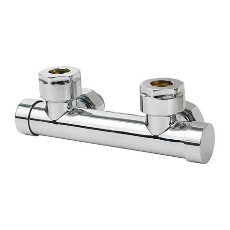 Arezzo 80mm H Block Angled Manual Radiator Valve Chrome Victorian