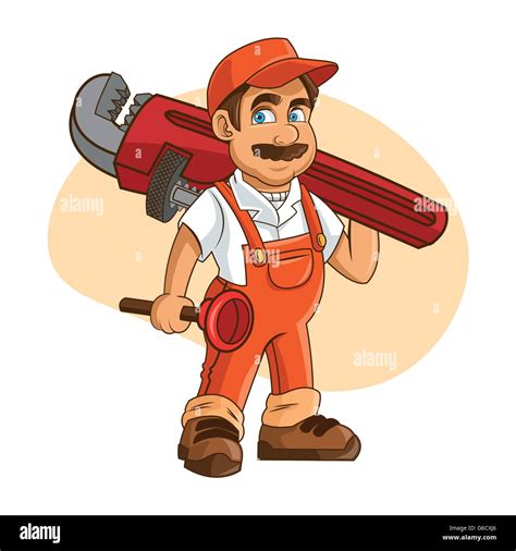 Plumbing service. Plumber cartoon design. vector graphic Stock Vector ...