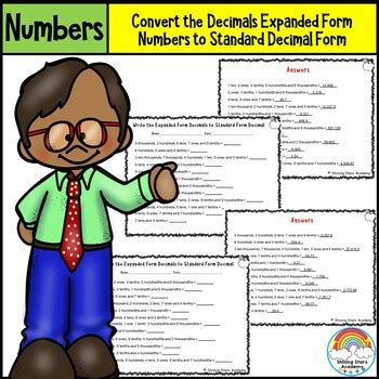 Convert Expanded Decimal Number form to Standard Decimal Numbers form ...