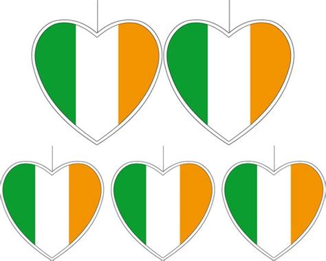 5 Delige Hou Van Ierland Versiering Set Hartjes Van 14 Cm En 28 Cm