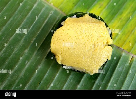 Thai Sweet Dessert Sticky Rice Custard Stock Photo Alamy