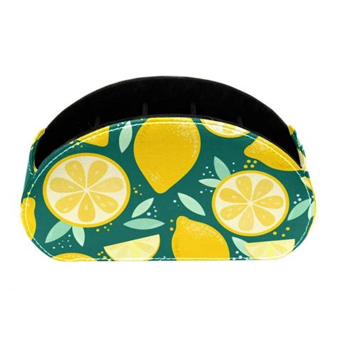 Ownta Watercolor Yellow Lemon Fruits Pattern Pvc Leather Brush Holder