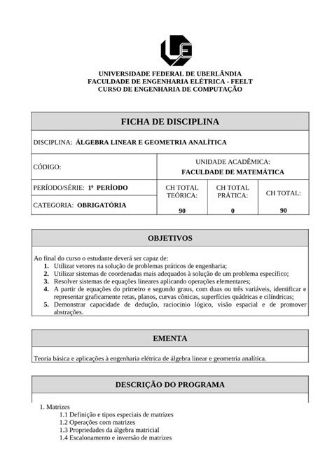 PDF FICHA DE DISCIPLINA Feelt Ufu Br PDF File5 2 2 Elipse 5 2 3