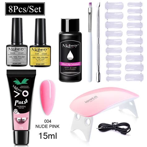 8 Pcs 15 ml Poli Uv Gel Kit Todos Para Manicure Gel Conjunto Extensão