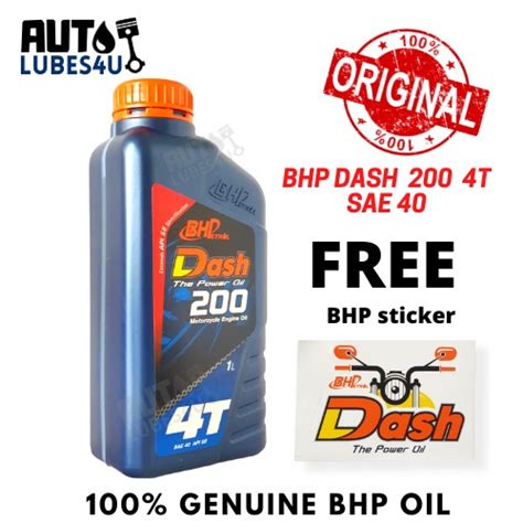 BHP Dash 200 SAE 40 4T 1L BHP Motorcycle Oil Shopee Malaysia