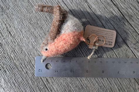 Handmade Robin Felt Wool Christmas Tree Decoration Made In Wales Natural Sustainable Needle