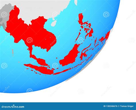 Mapa De Asia Sudoriental En El Globo Stock De Ilustración Ilustración De Correspondencia