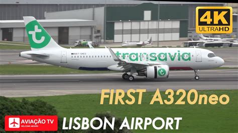 Transavia FIRST A320neo Landing At Lisbon Airport F GNEO YouTube