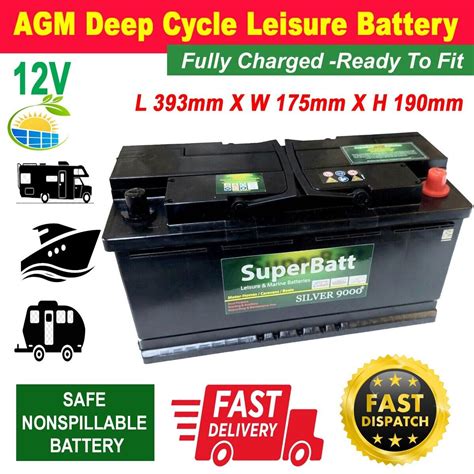 Agm Deep Cycle Leisure Battery V Ah Agm L Caravan Motorhome