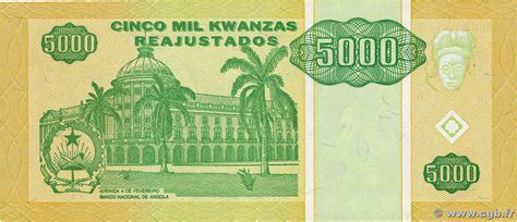 5000 Kwanzas Reajustados ANGOLA 1995 P 136 B83 7583 Billets