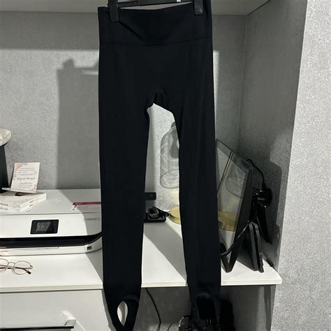 Primark Black Ribbed Leggings Size 10 12small Depop