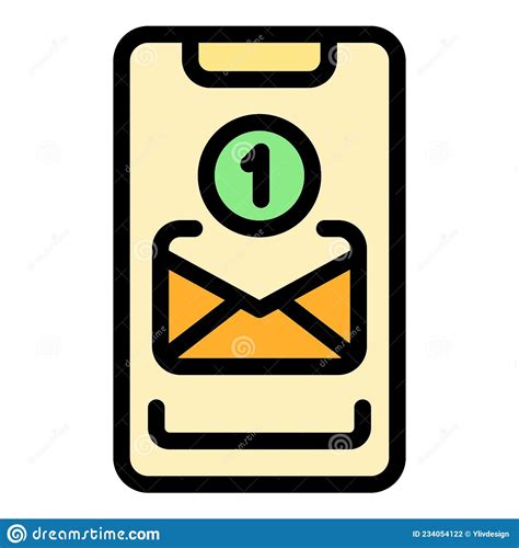 Nuevo Vector De Esquema De Color De Icono De Buz N De Correo