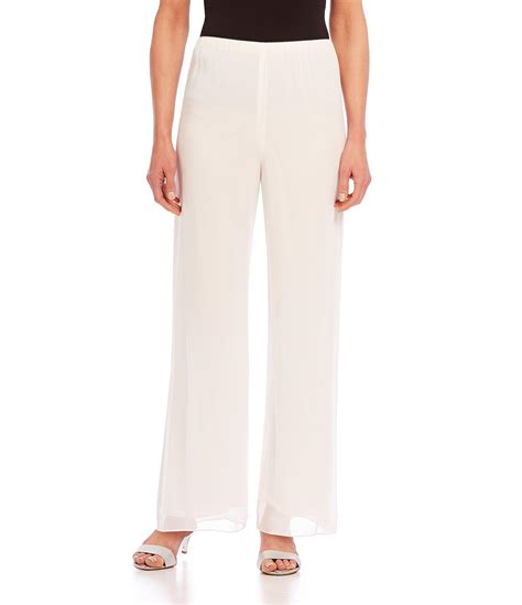 Alex Evenings Petite Chiffon Pants In White Lyst