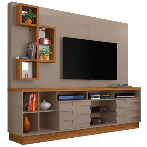 Estante Home Theater Para TV Até 65 Pol Heitor Fendi Naturale