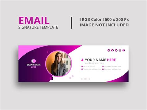 Premium Vector Email Signature Template Design