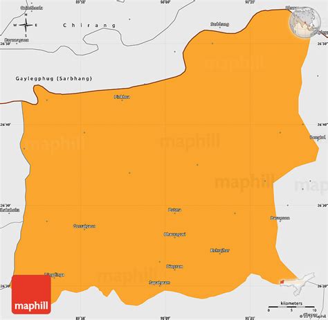 Political Simple Map Of Kokrajhar Single Color Outside Borders And Labels